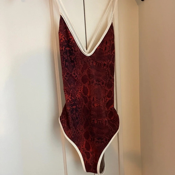 RARE NWT acacia swimwear Ivy Full-piece Amber Python medium snakeskin - Picture 2 of 7